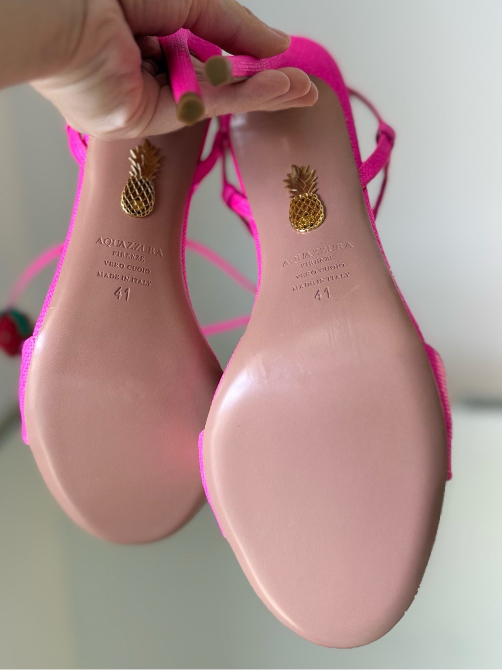 New AQUAZZURA Strawberry Punch embellished raffia sandals 41 $1,150 - Picture 12 of 12